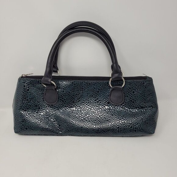 Primeware Wine Clutch bag Insulated zip up  Blue green snake croc - Picture 9 of 9